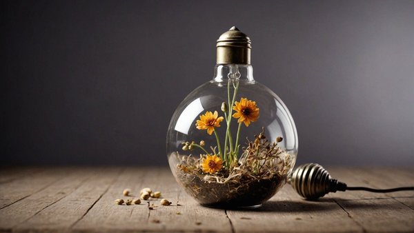 Art déco : ampoule fleur séchée à partir de 15€